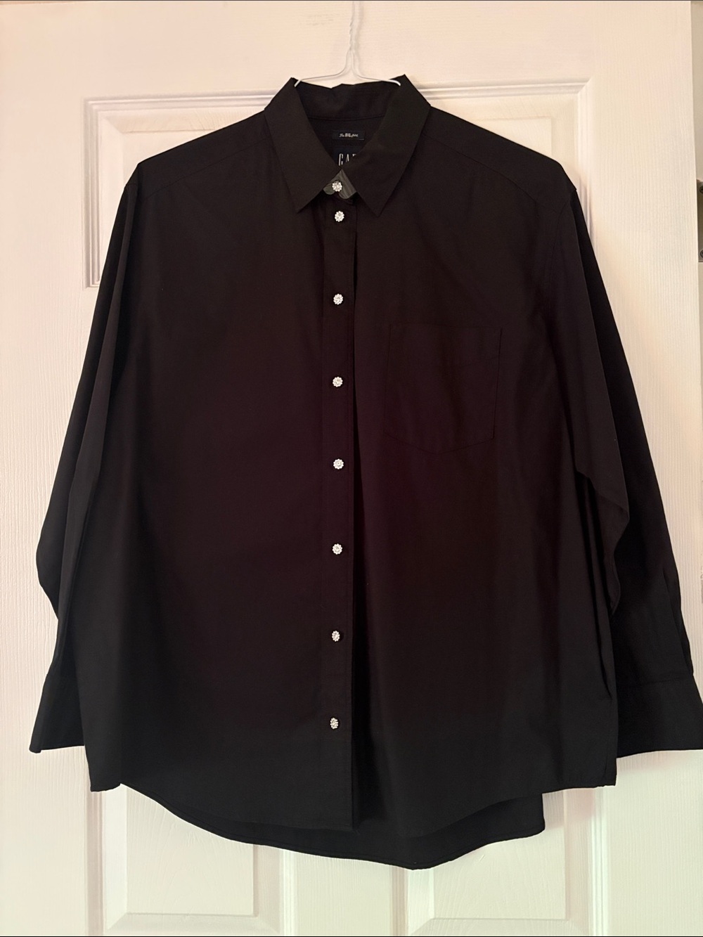 GAP Black Button-Down Shirt with Chest Pocket